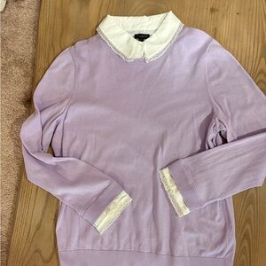 Talbots White and Lavender Top